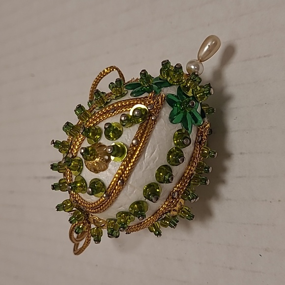 Set of 9 Vintage Handmade Sequin Beaded Stickpin Christmas Ornaments - Picture 8 of 16